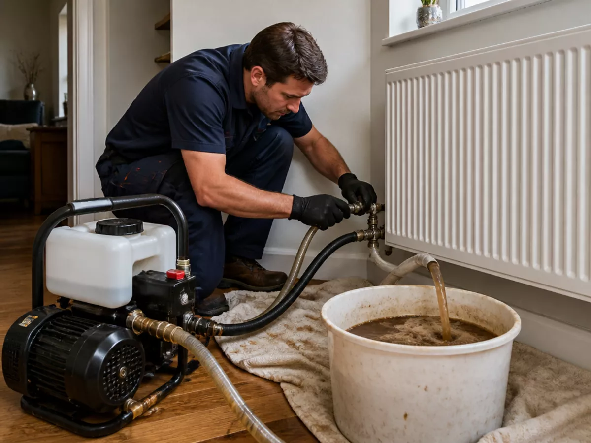 Central heating power flushing process