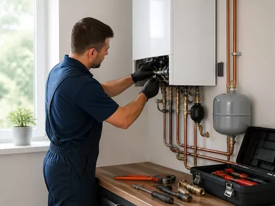 Boiler installation in progress