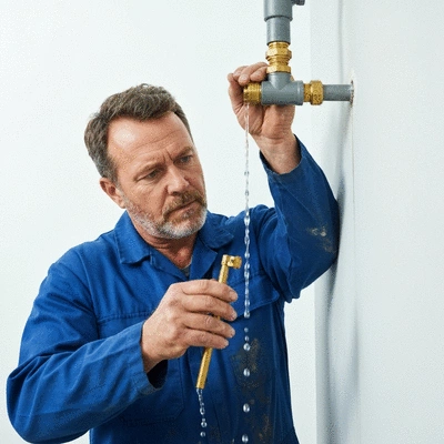 Plumber fixing a leak