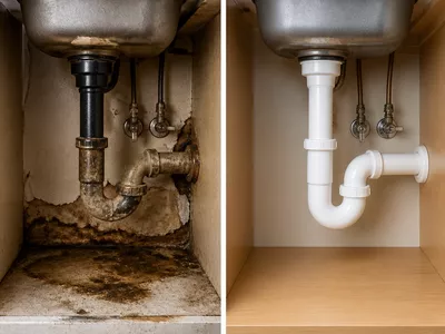 Finished plumbing installation